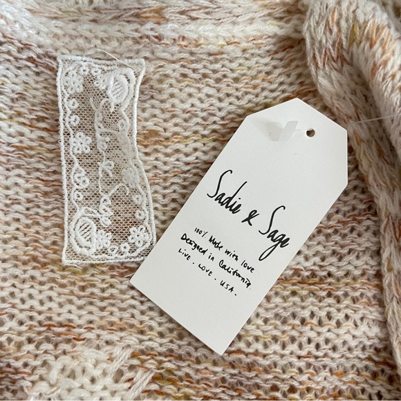 NWT SADIE & SAGE New Energy Fringe Cardigan, One Size Fits All - Picture 8 of 9